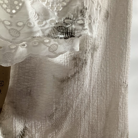 Frye Shirt Women Size XL White Short Sleeve Blouse Top Shirt Casual Top READ - Picture 6 of 14